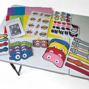 Colorful Superhero Mask Valentine Box Craft Kit for Kids (includes 11)